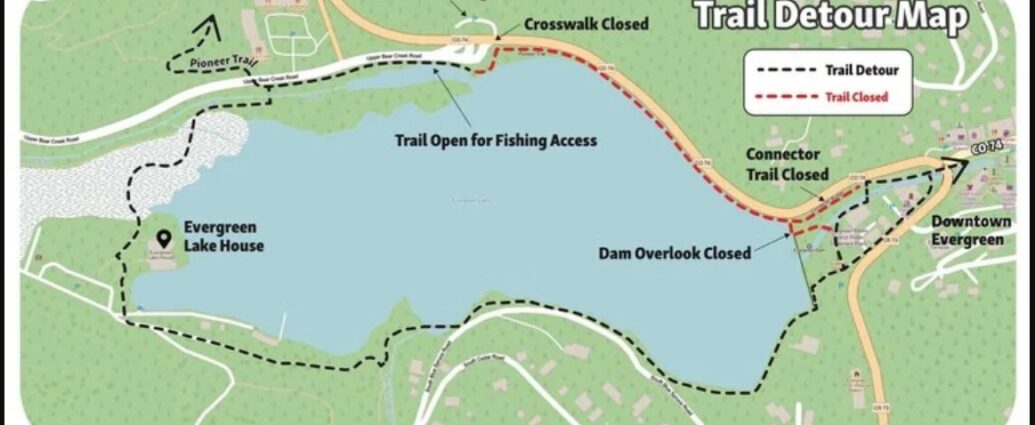 Evergreen Lake Construction Trail Detour